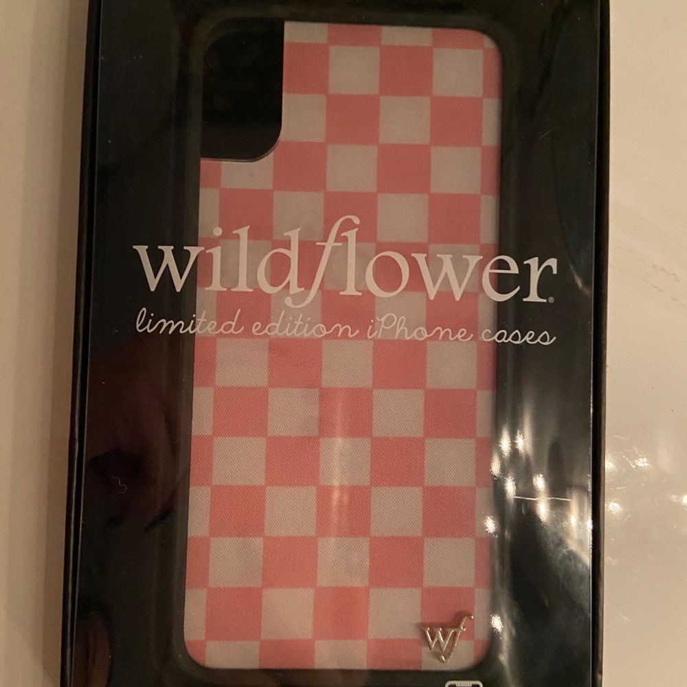 Wildflower Pink Checkered IPhone X Phone Case